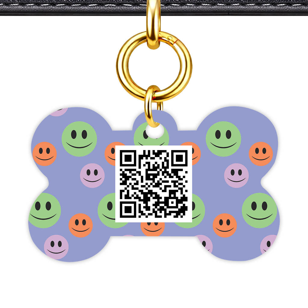 Happy Dots QR Smart Pet Id Tag Tag (Dog Tag & Cat Tag)