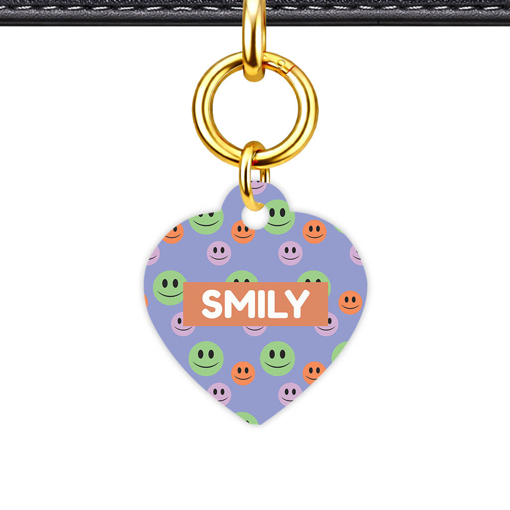Patterns Dog Tag Gold QR Smart Vol 7 | 5 Designs | Heart Bone Circle | Pet ID Tag - Qr Smart Id Unique Happy Dots Qr Smart Pet Id Dog Tag And Cat Tag Pattern 0062