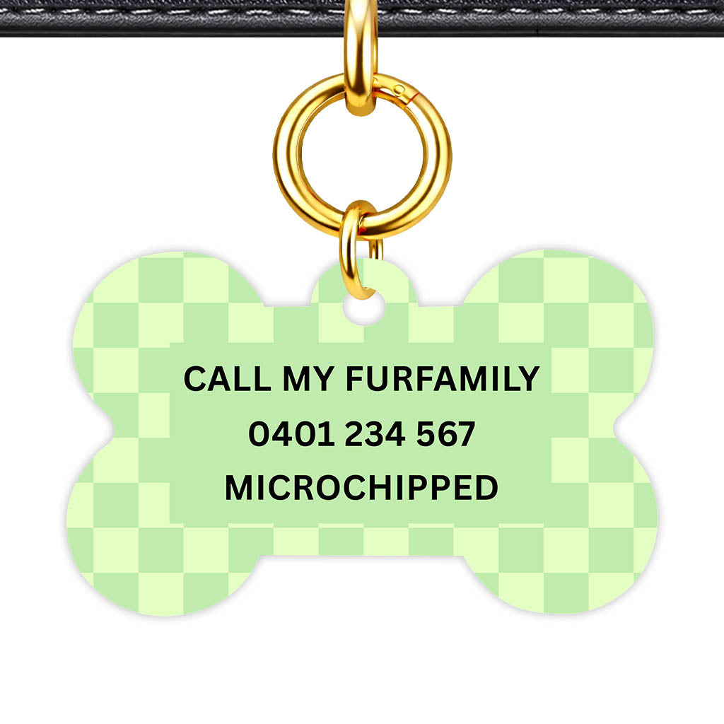 Mint Check Classic Pet ID Tag (Dog Tag & Cat Tag)
