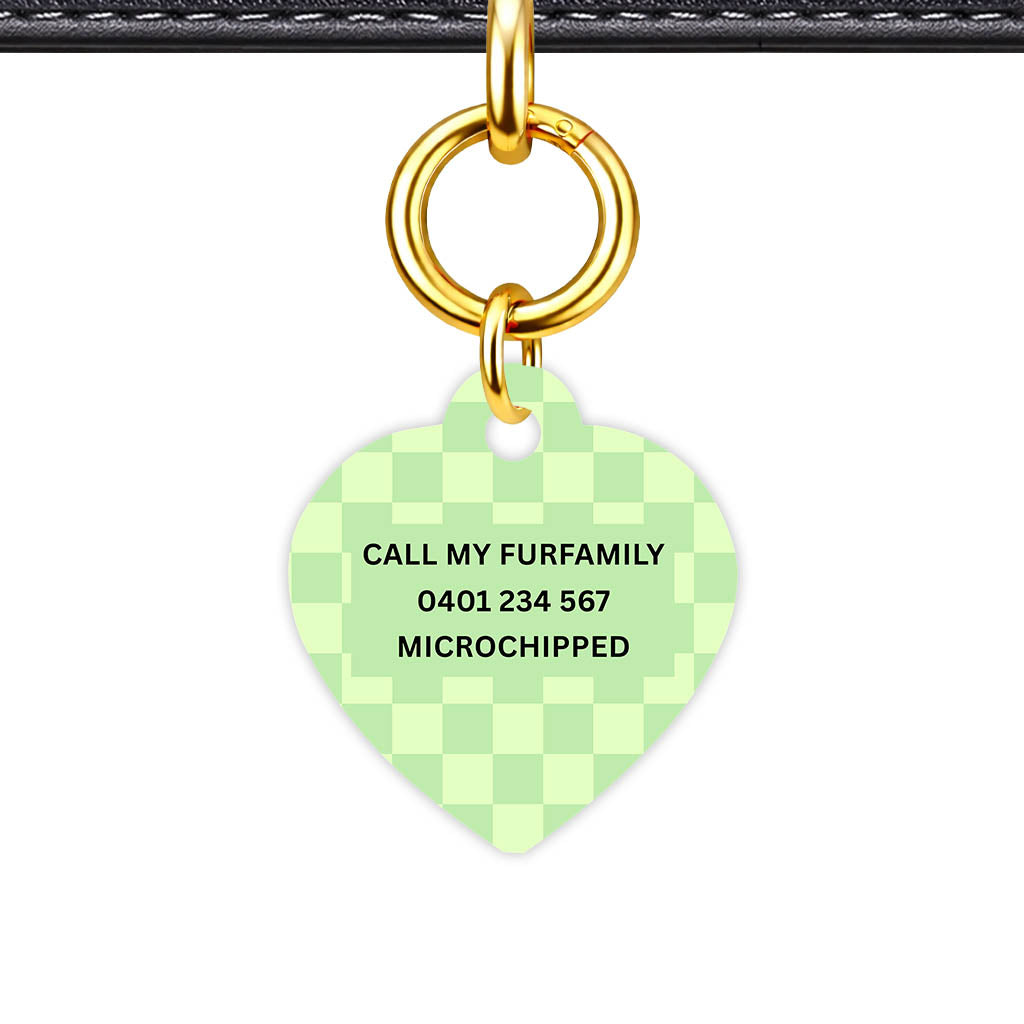 Mint Check Classic Pet ID Tag - alternate view