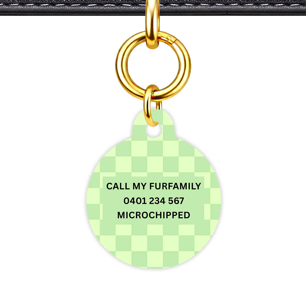 Mint Check Classic Pet ID Tag (Dog Tag & Cat Tag)