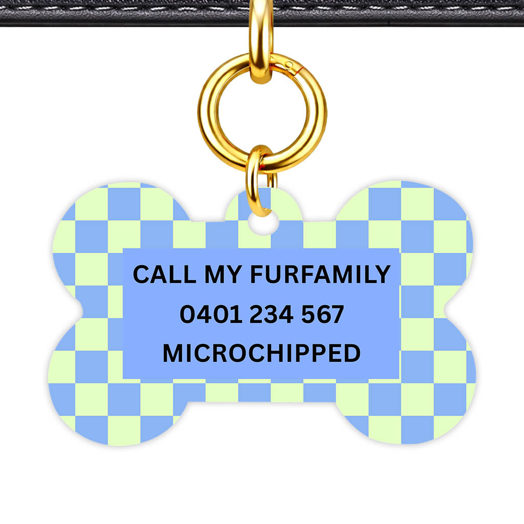 Blue Check Classic Pet ID Tag - image 12