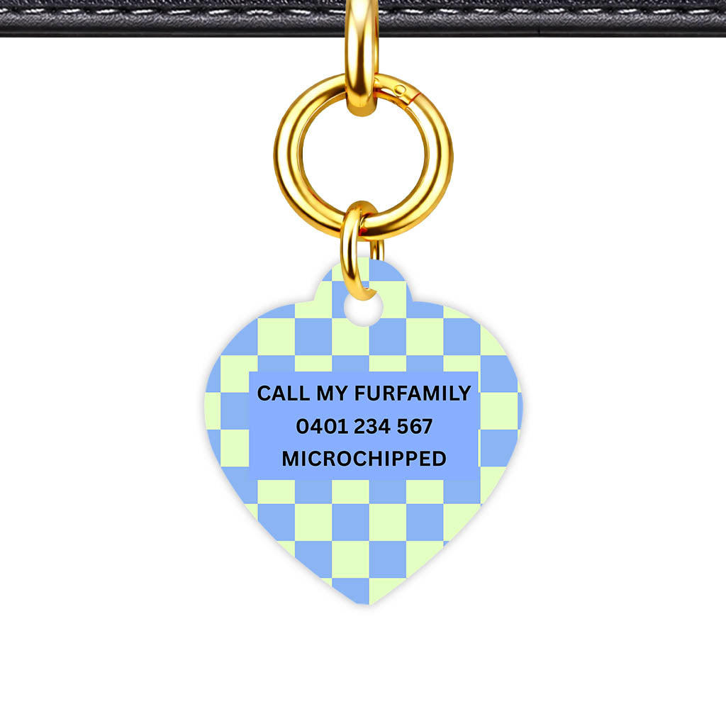 Blue Check Classic Pet ID Tag - alternate view
