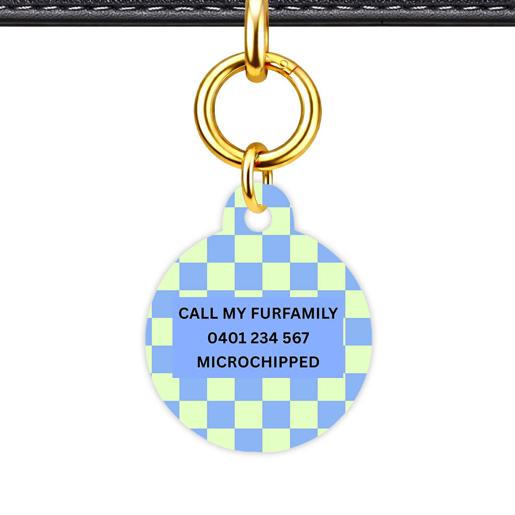 Blue Check Classic Pet ID Tag (Dog Tag & Cat Tag)