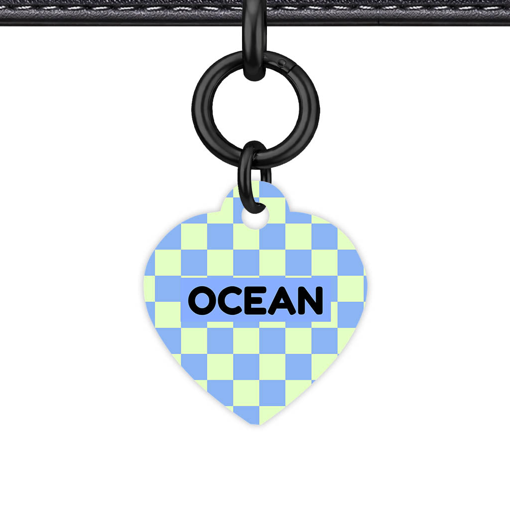 Blue Check QR Smart Pet Id Tag Tag (Dog Tag & Cat Tag)