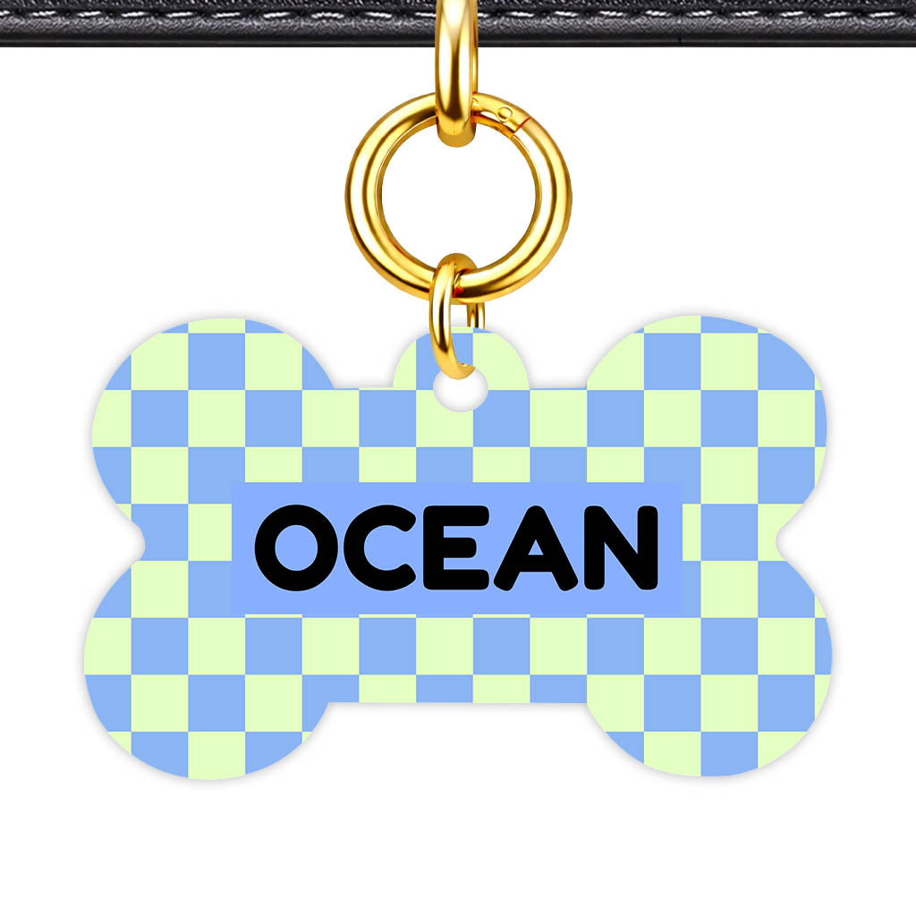 Blue Check Classic Pet ID Tag (Dog Tag & Cat Tag)