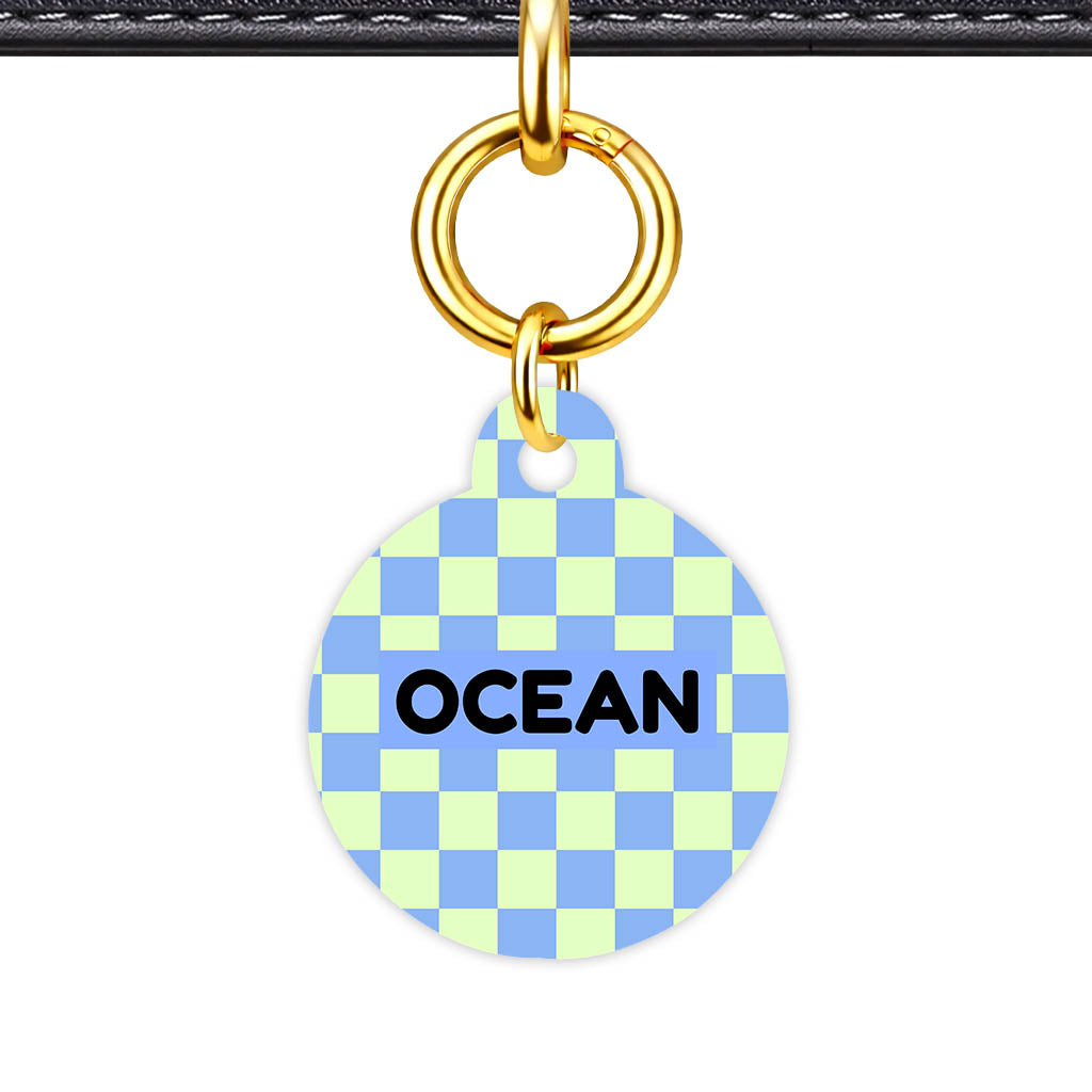 Blue Check Classic Pet ID Tag (Dog Tag & Cat Tag)