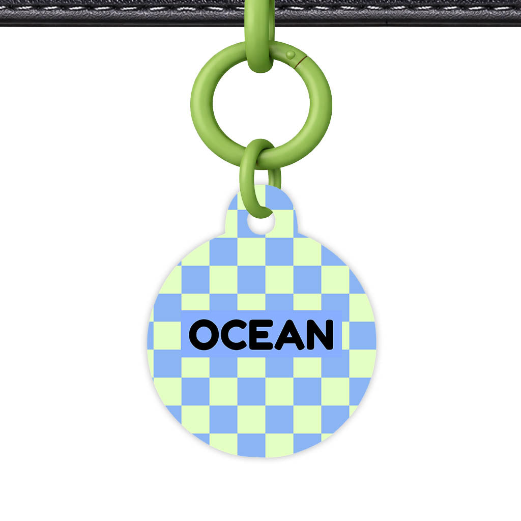 Blue Check Classic Pet ID Tag (Dog Tag & Cat Tag)