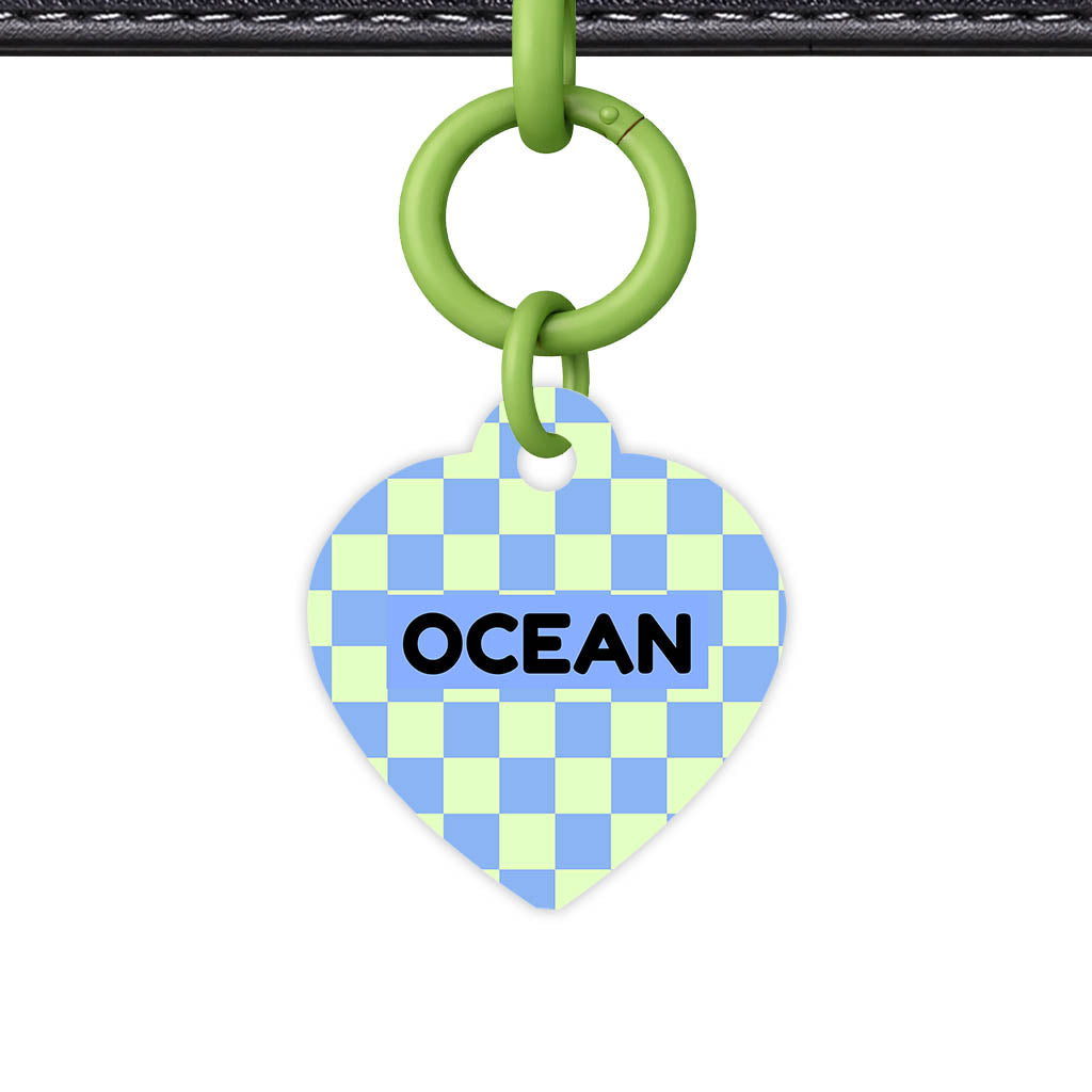 Blue Check QR Smart Pet Id Tag Tag (Dog Tag & Cat Tag)