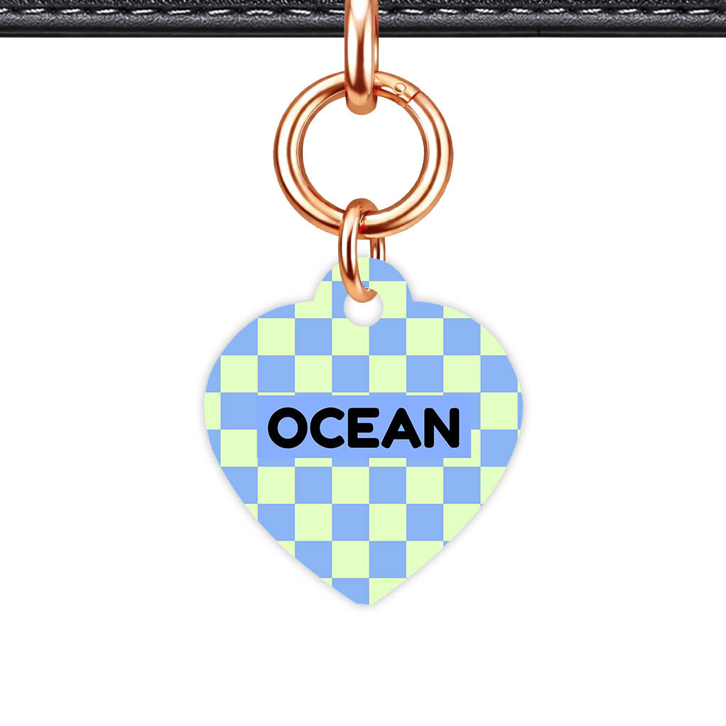 Blue Check QR Smart Pet Id Tag Tag (Dog Tag & Cat Tag)