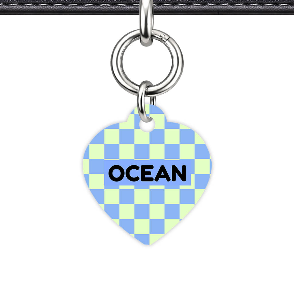 Blue Check QR Smart Pet Id Tag Tag (Dog Tag & Cat Tag)