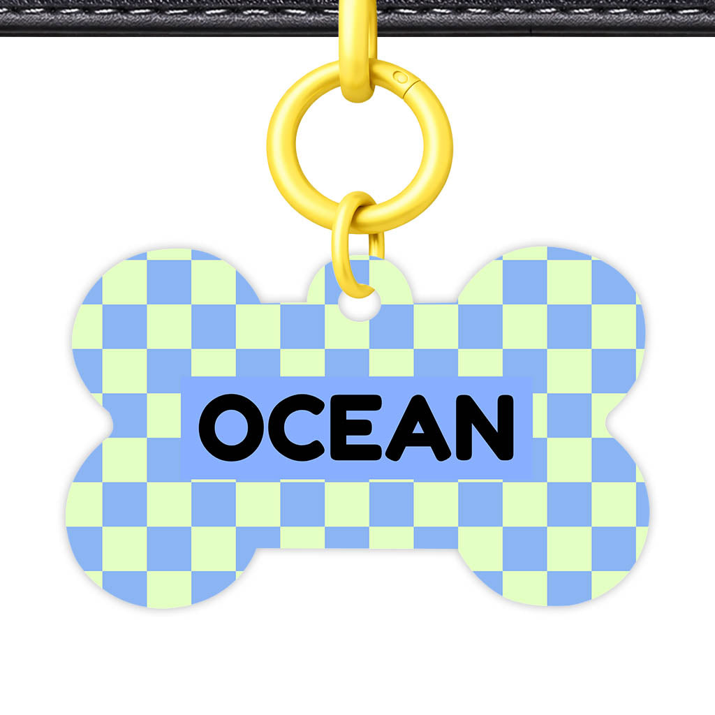Blue Check Classic Pet ID Tag (Dog Tag & Cat Tag)