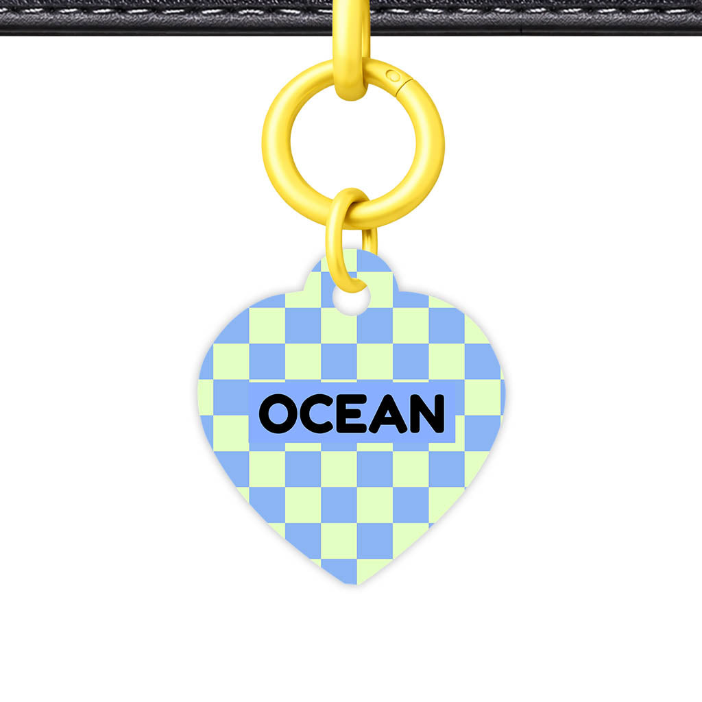 Blue Check QR Smart Pet Id Tag Tag (Dog Tag & Cat Tag)