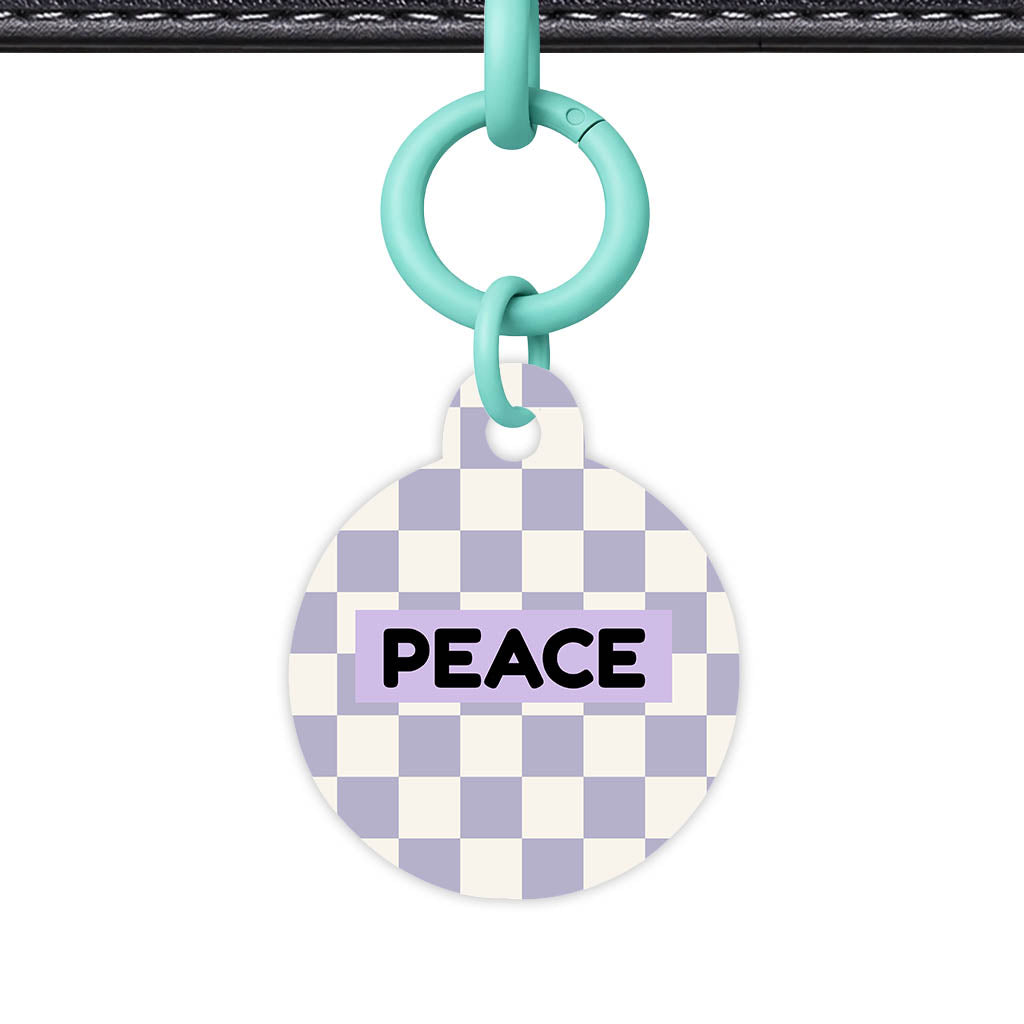 Lavender Check Classic Pet ID Tag (Dog Tag & Cat Tag)
