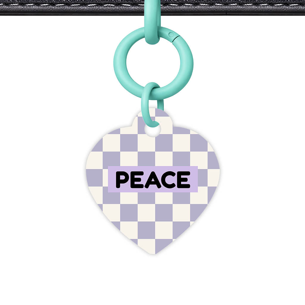 Lavender Check Classic Pet ID Tag (Dog Tag & Cat Tag)