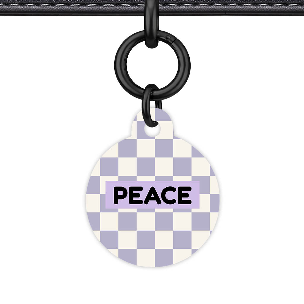 Lavender Check QR Smart Pet Id Tag Tag (Dog Tag & Cat Tag)