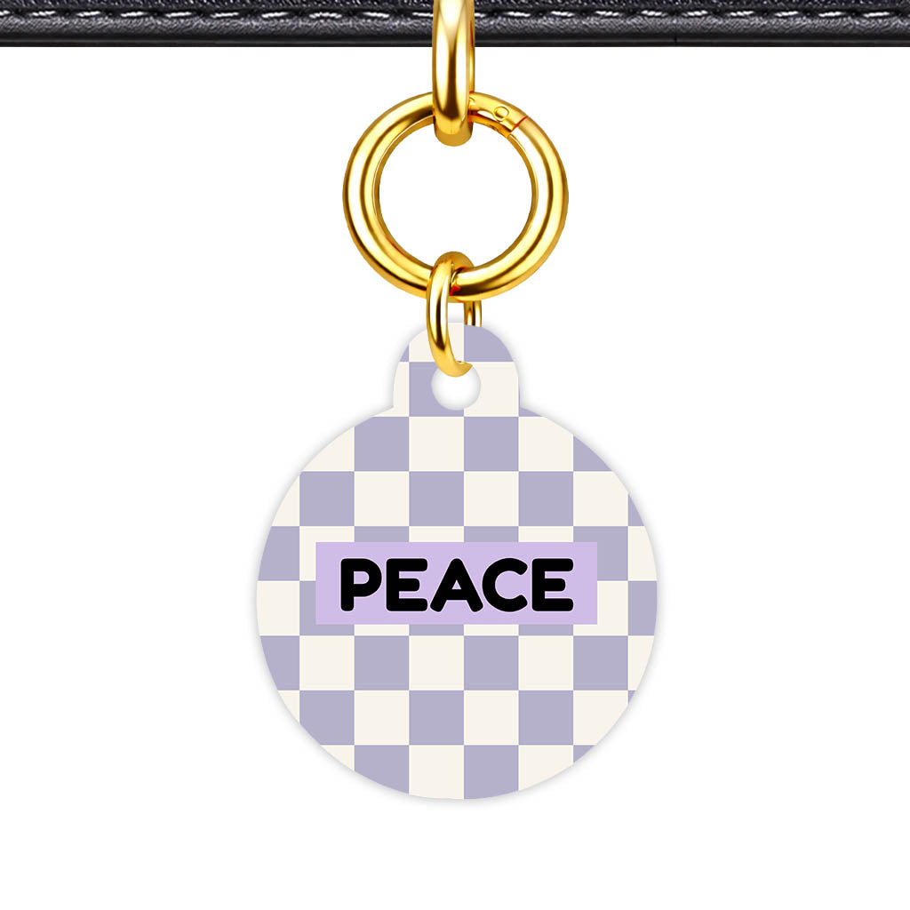 Lavender Check Classic Pet ID Tag (Dog Tag & Cat Tag)