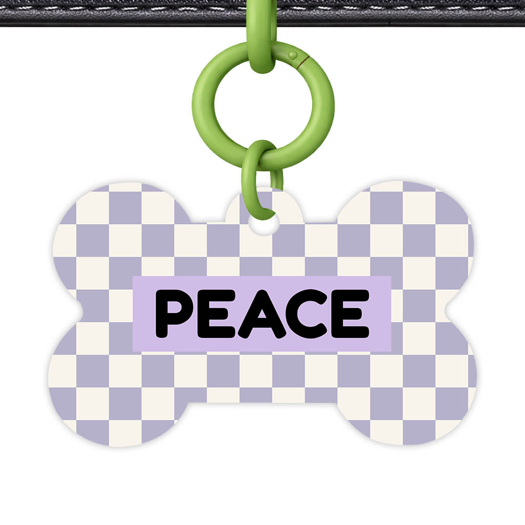 Lavender Check Classic Pet ID Tag (Dog Tag & Cat Tag)