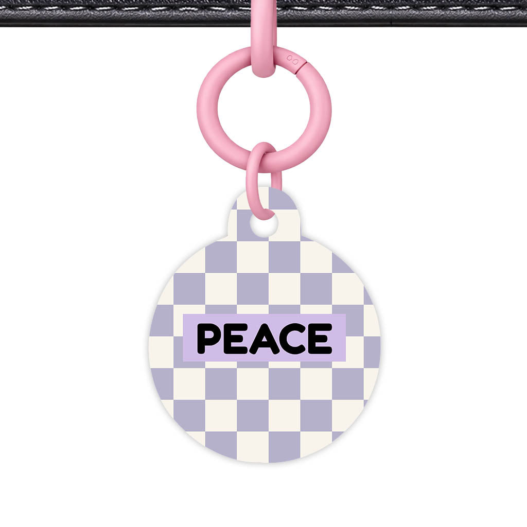 Lavender Check Classic Pet ID Tag (Dog Tag & Cat Tag)
