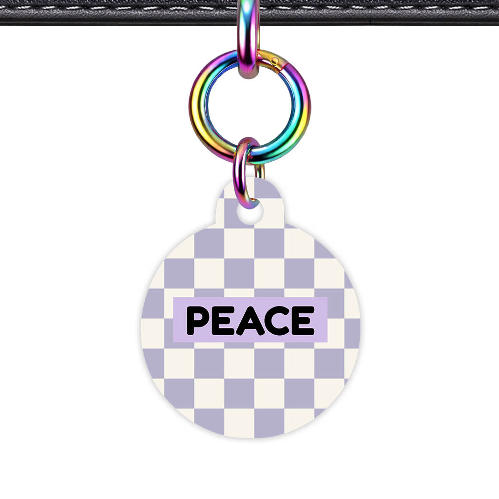 Lavender Check Classic Pet ID Tag (Dog Tag & Cat Tag)