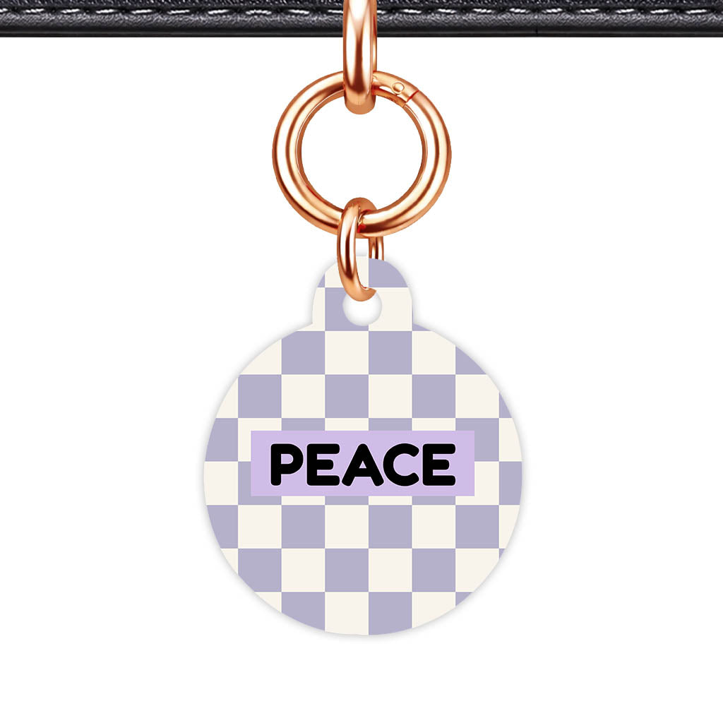 Lavender Check Classic Pet ID Tag (Dog Tag & Cat Tag)