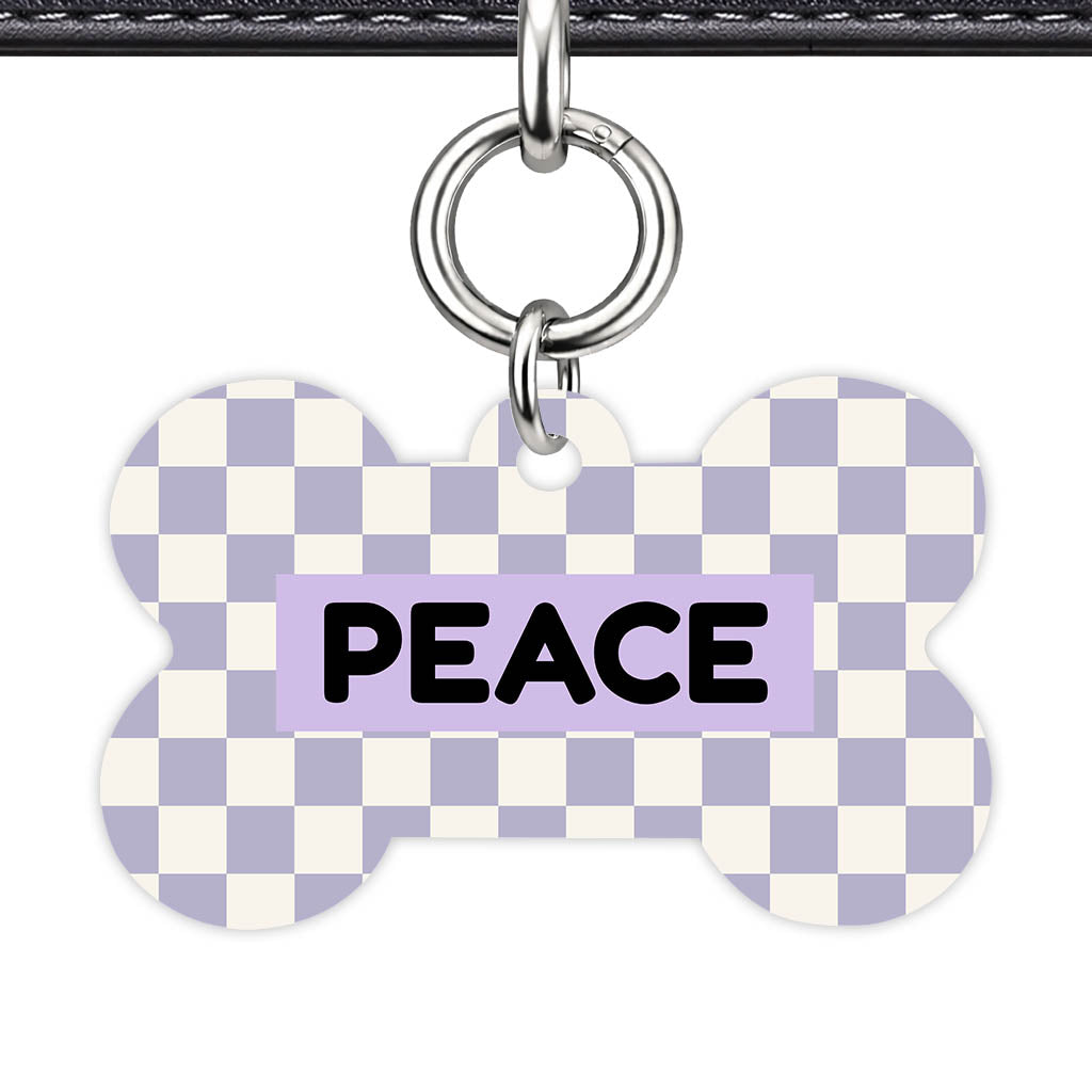 Lavender Check Classic Pet ID Tag (Dog Tag & Cat Tag)