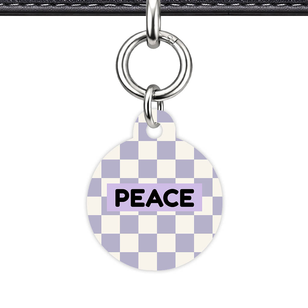 Lavender Check Classic Pet ID Tag (Dog Tag & Cat Tag)