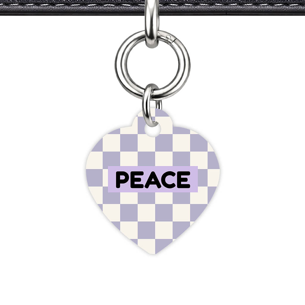 Lavender Check QR Smart Pet Id Tag Tag (Dog Tag & Cat Tag)