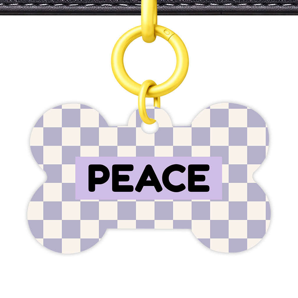 Lavender Check Classic Pet ID Tag (Dog Tag & Cat Tag)