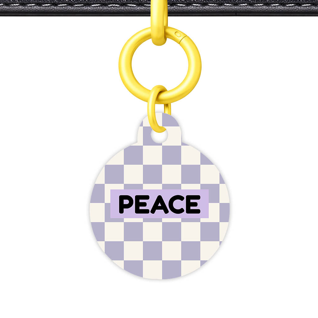 Lavender Check Classic Pet ID Tag (Dog Tag & Cat Tag)