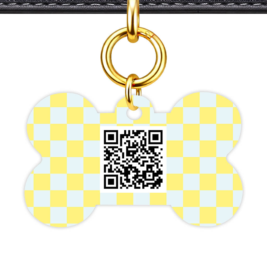 Sunny Check QR Smart Pet Id Tag Tag (Dog Tag & Cat Tag)
