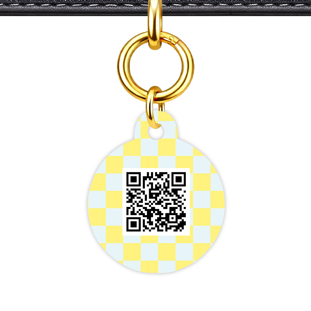 Sunny Check QR Smart Pet Id Tag Tag (Dog Tag & Cat Tag)