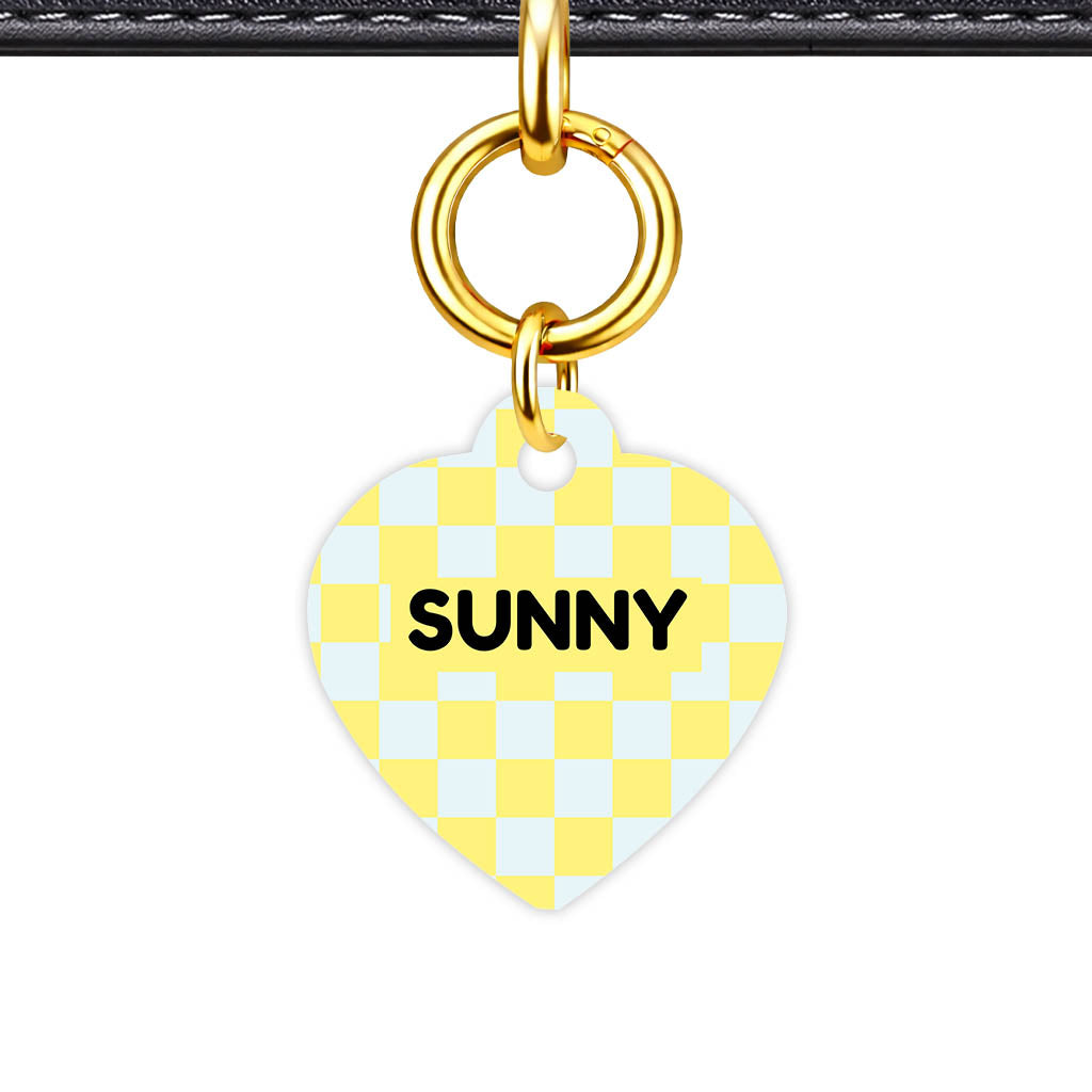Patterns Dog Tag Gold QR Smart Vol 15 | 5 Designs | Heart Bone Circle | Pet ID Tag - Qr Smart Id Unique Sunny Check Qr Smart Pet Id Dog Tag And Cat Tag Pattern 0069