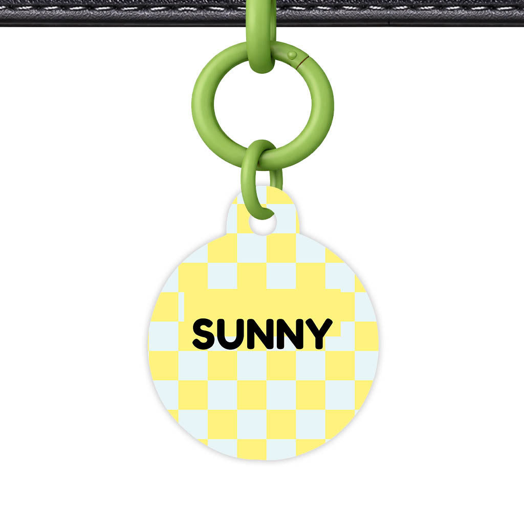 Sunny Check QR Smart Pet Id Tag Tag (Dog Tag & Cat Tag)