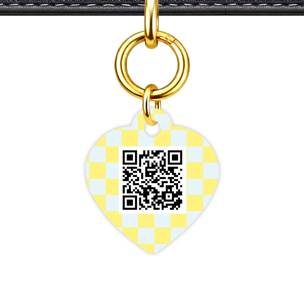 Sunny Check QR Smart Pet Id Tag Tag (Dog Tag & Cat Tag)