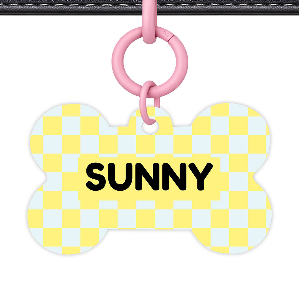 Sunny Check QR Smart Pet Id Tag Tag (Dog Tag & Cat Tag)