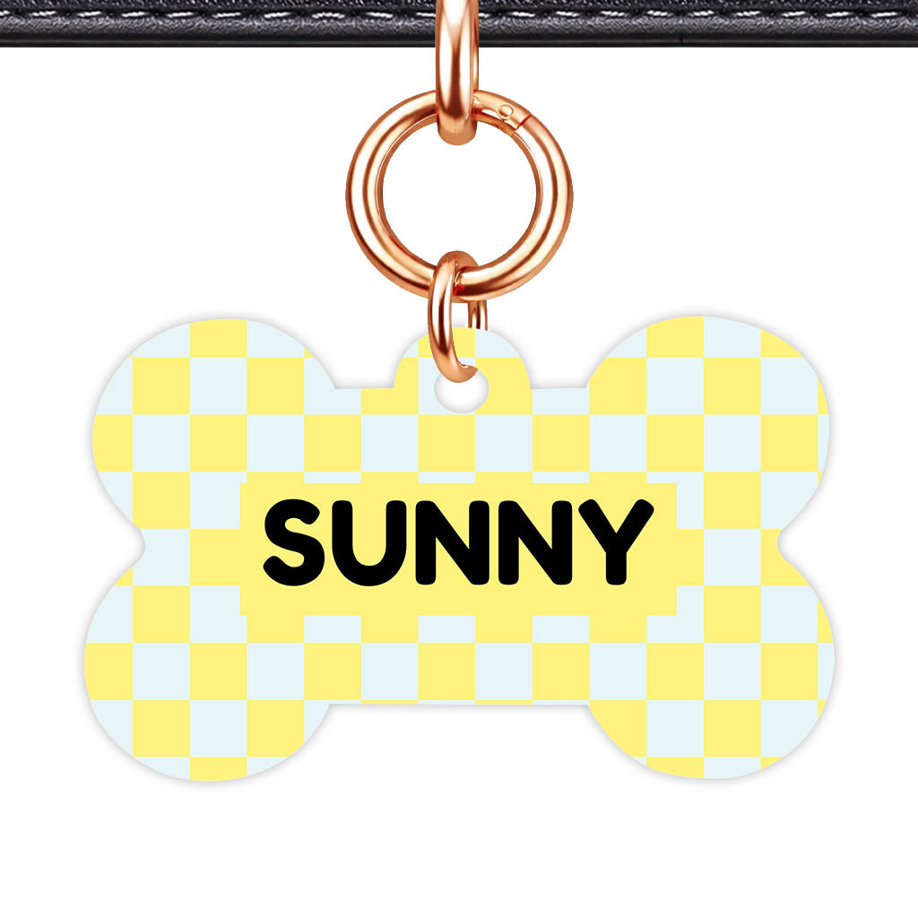 Sunny Check QR Smart Pet Id Tag Tag (Dog Tag & Cat Tag)