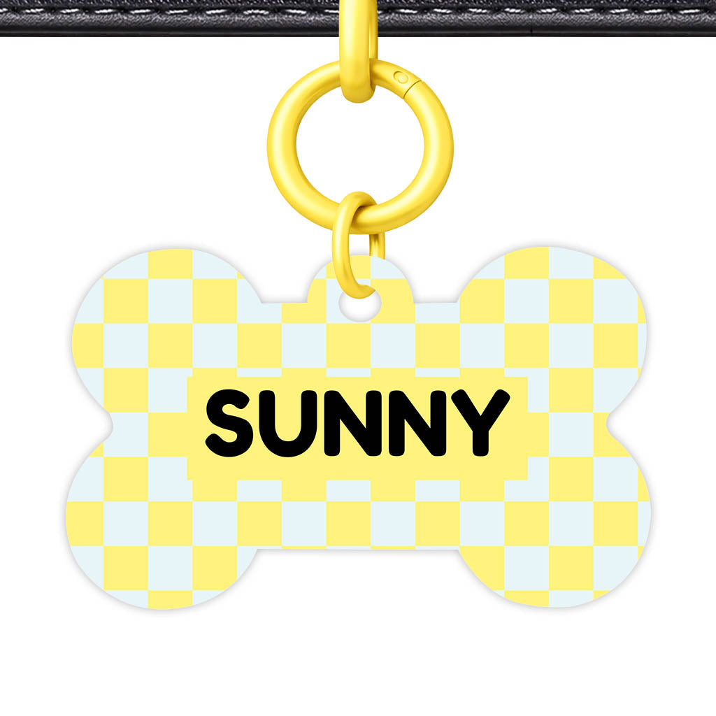 Sunny Check QR Smart Pet Id Tag Tag (Dog Tag & Cat Tag)