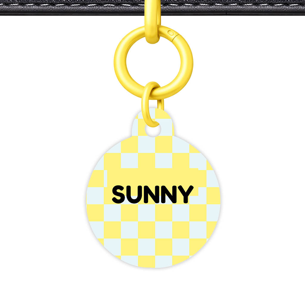 Sunny Check QR Smart Pet Id Tag Tag (Dog Tag & Cat Tag)