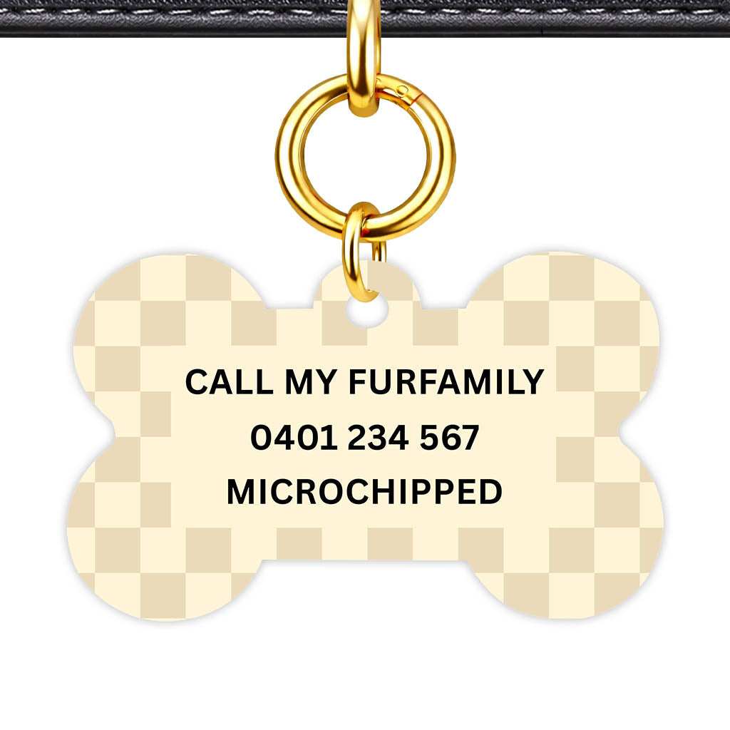 Cream Check Classic Pet ID Tag (Dog Tag & Cat Tag)
