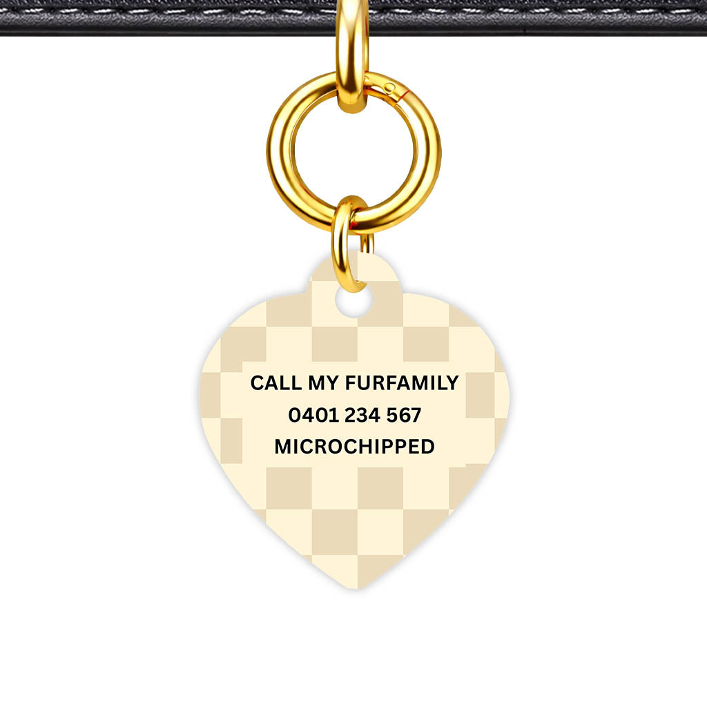 Cream Check Classic Pet ID Tag (Dog Tag & Cat Tag)