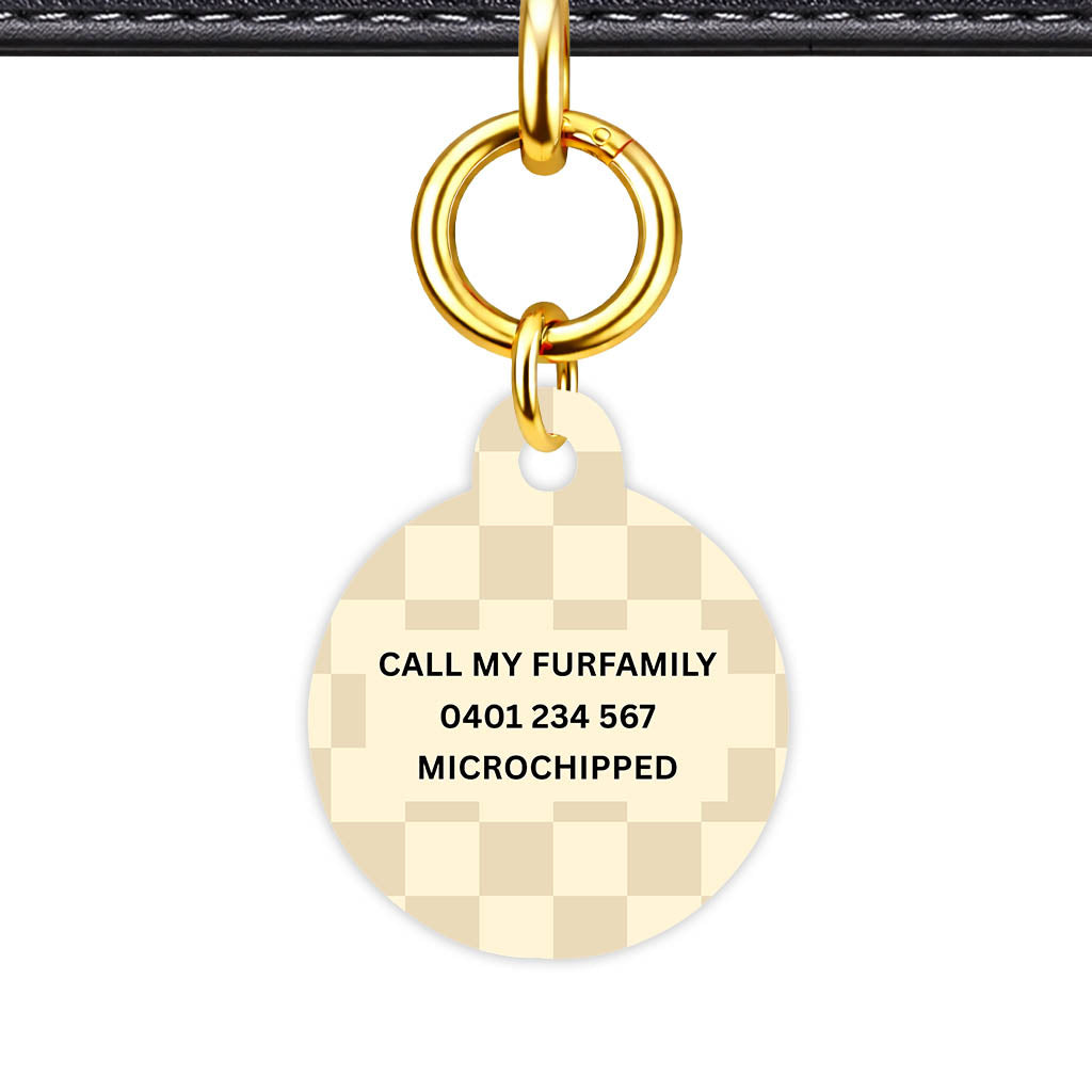Cream Check Classic Pet ID Tag (Dog Tag & Cat Tag)