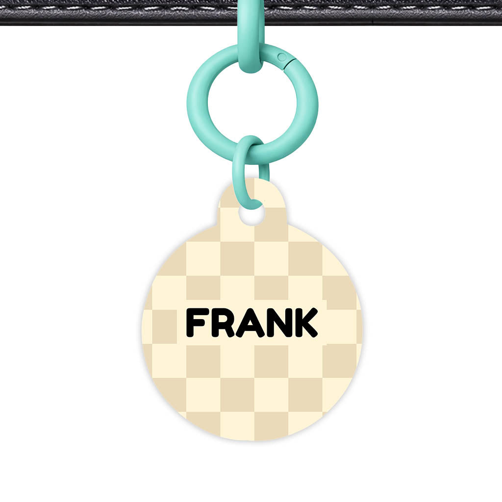 Cream Check QR Smart Pet Id Tag Tag (Dog Tag & Cat Tag)