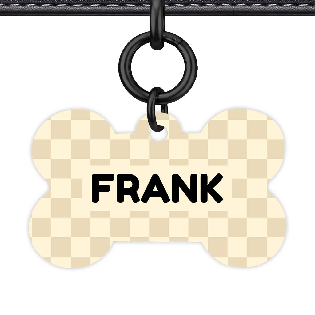 Cream Check QR Smart Pet Id Tag Tag (Dog Tag & Cat Tag)