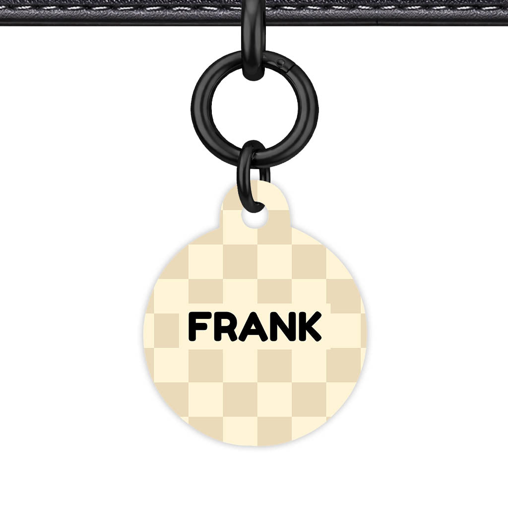 Cream Check QR Smart Pet Id Tag Tag (Dog Tag & Cat Tag)