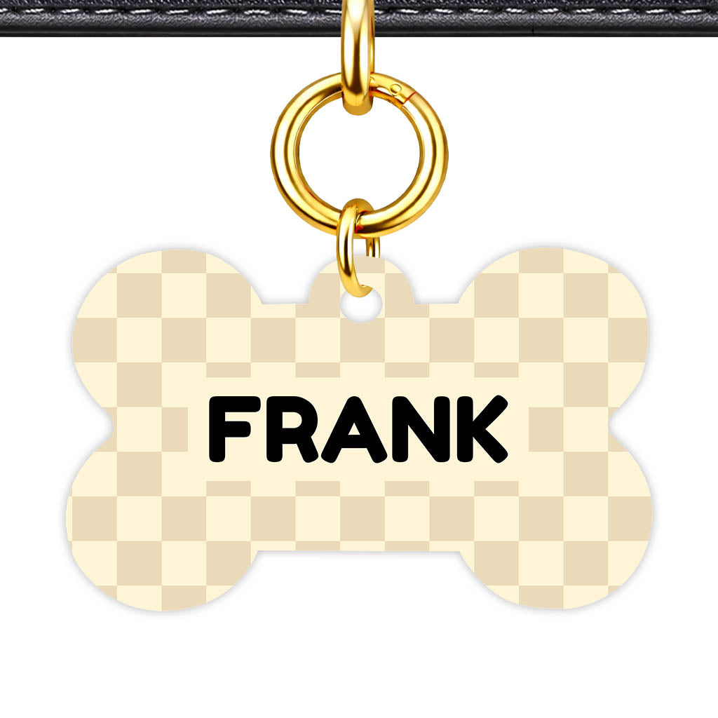 Cream Check QR Smart Pet Id Tag Tag (Dog Tag & Cat Tag)
