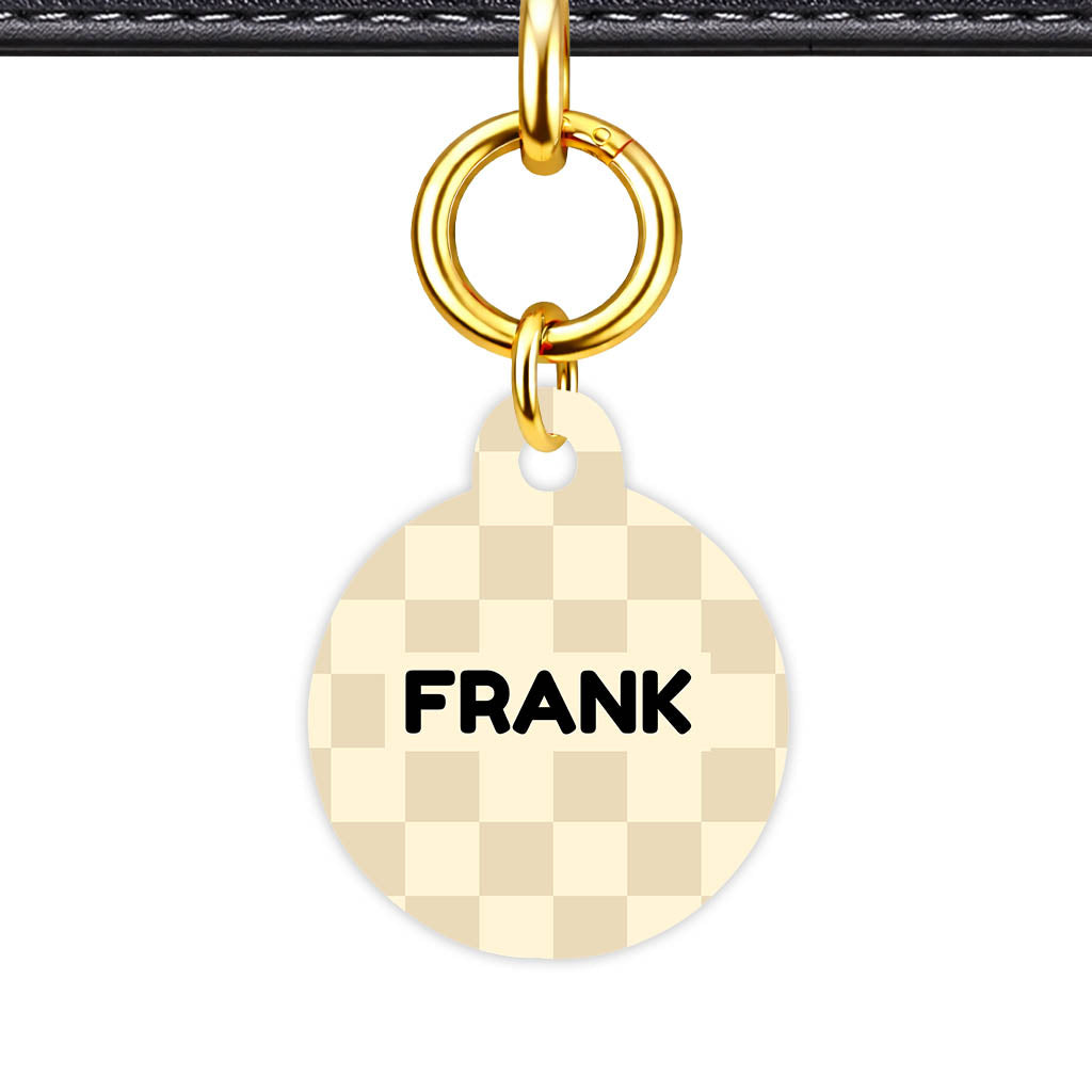 Cream Check QR Smart Pet Id Tag Tag (Dog Tag & Cat Tag)