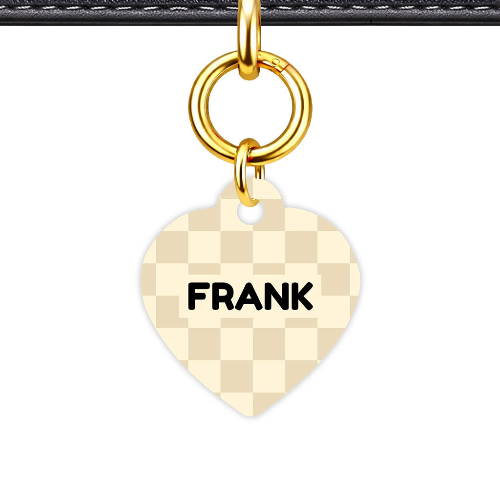 Patterns Dog Tag Gold QR Smart Vol 4 | 5 Designs | Heart Bone Circle | Pet ID Tag - Qr Smart Id Unique Cream Check Qr Smart Pet Id Dog Tag And Cat Tag Pattern 0070