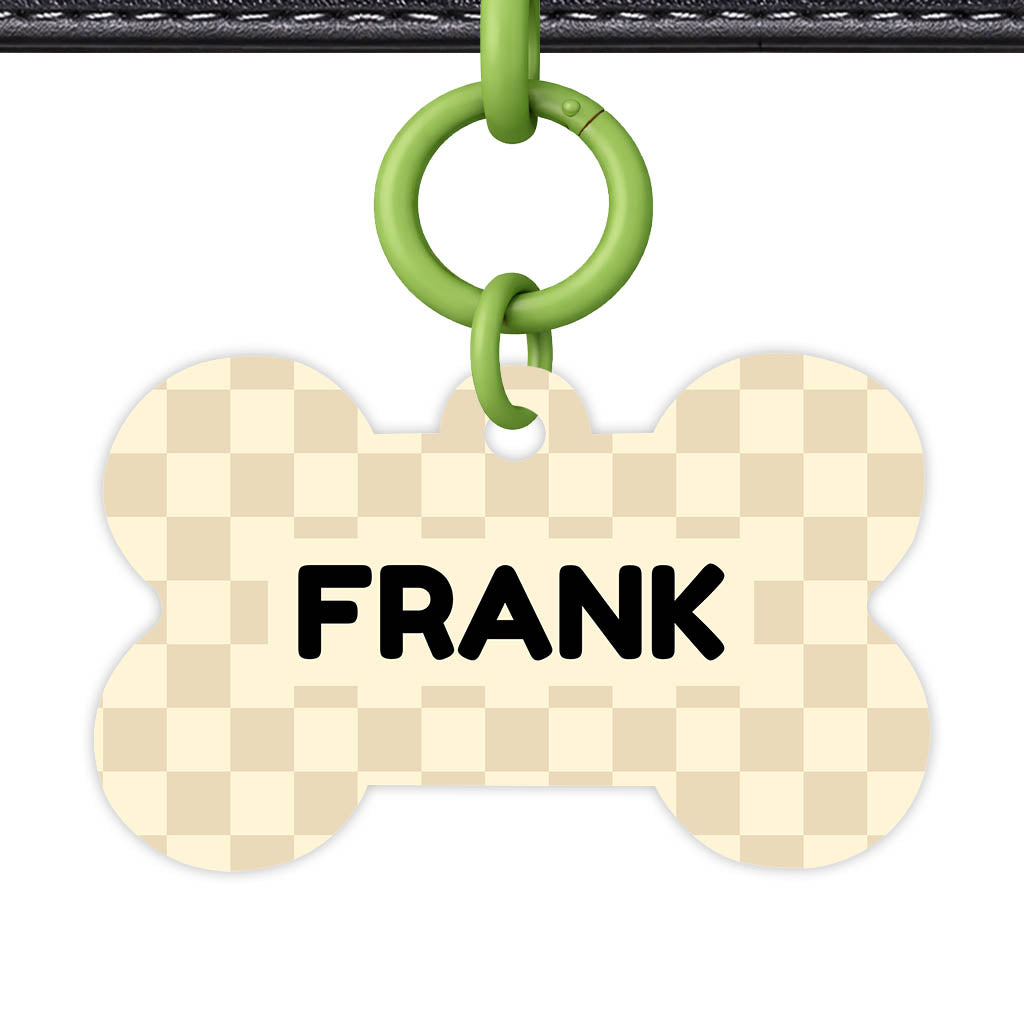 Cream Check QR Smart Pet Id Tag Tag (Dog Tag & Cat Tag)