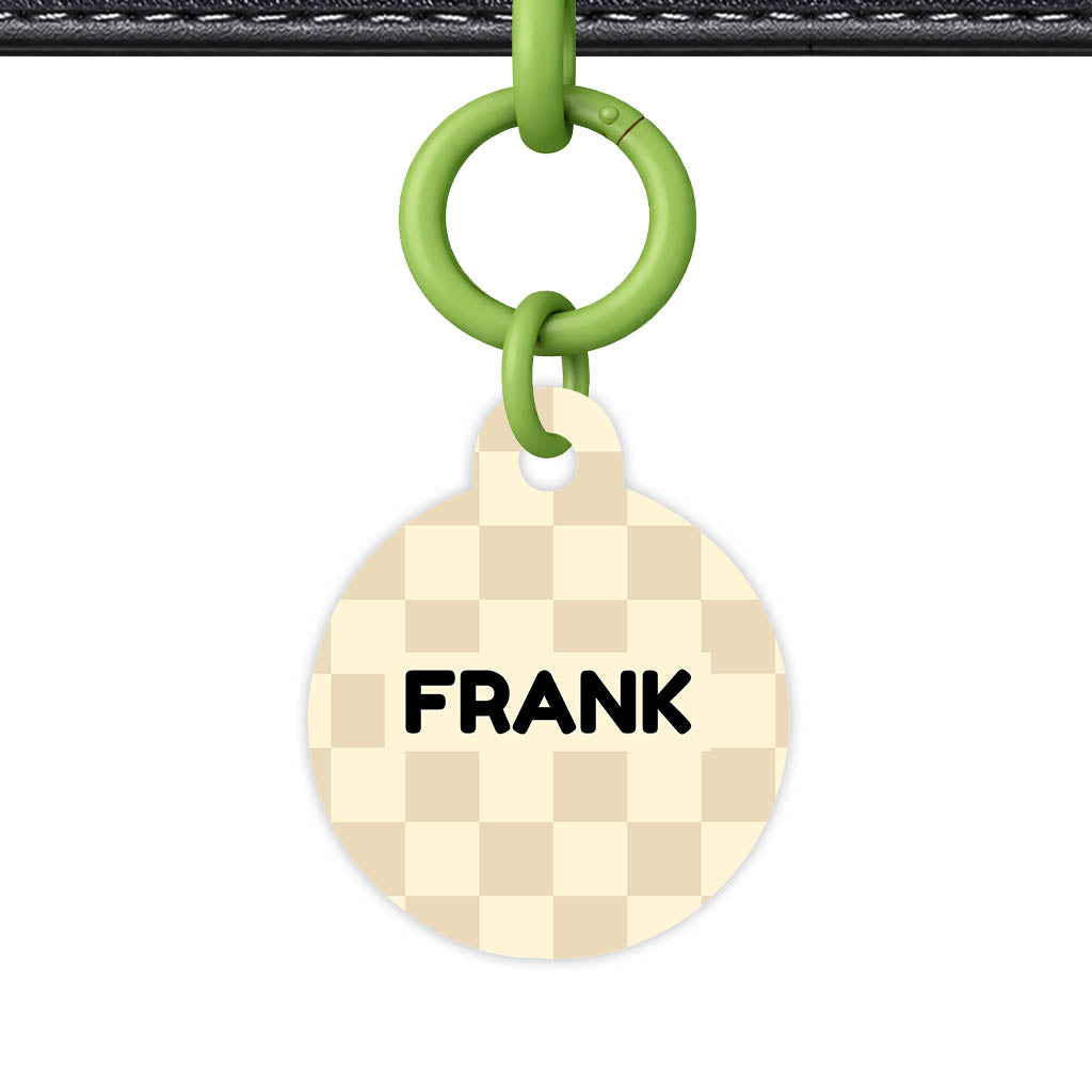Cream Check QR Smart Pet Id Tag Tag (Dog Tag & Cat Tag)